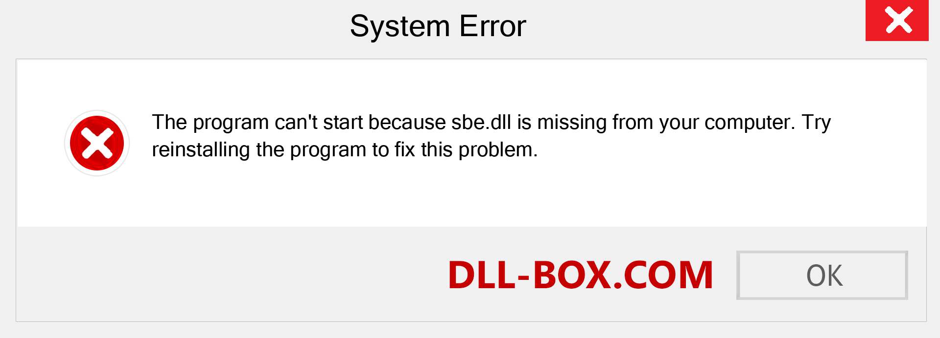  sbe.dll file is missing?. Download for Windows 7, 8, 10 - Fix  sbe dll Missing Error on Windows, photos, images